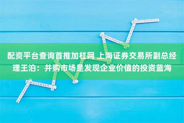 配资平台查询首推加杠网 上海证券交易所副总经理王泊:并购市场是发现企业价值的投资蓝海